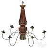 Wood and tin chandelier, late 19th c.
