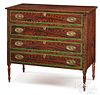 Maine Sheraton painted chest of drawers