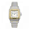 CARTIER - a Santos bracelet watch. Stainless steel case with yellow metal bezel. Numbered 1057930 05