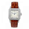 CARTIER - a Santos wrist watch. Stainless steel case. Numbered 987901 15775. Signed quartz calibre 8