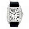 CARTIER - a Santos 100 wrist watch. Stainless steel case with diamond set bezel. Reference 2656, ser