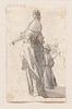 Continental School, 18th/19th Century, Study of Two Standing Ladies, One Gesturing, The Other Holding a Riding Whip