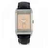 JAEGER-LECOULTRE - a lady's Reverso wrist watch. 18ct white gold reversible case with exhibition cas