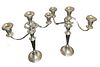 Pair Edwardian Sterling Silver Candle Holders 