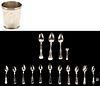 Covington, KY or OH Coin Silver Julep Cup & Flatware, 32 pcs