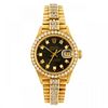 ROLEX - a lady's Oyster Perpetual Datejust bracelet watch. Circa 1988. 18ct yellow gold case with di