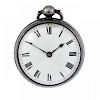 An open face pocket watch by Allam. Silver case, hallmarked London 1820. Signed key wind full plate