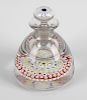 An Old English paperweight inkwell in the manner of Arculus, the dome form body with concentric band