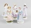 A group of Royal Worcester figurines, comprising ‘1818: The Regency’ 911/9500 and ‘1830: The Romanti