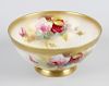 A Royal Worcester porcelain bowl, of circular form, decorated with roses by E Spilsbury, with manufa