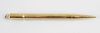 A 9ct gold mechanical pencil, of cylindrical form having textured decoration and rectangular cartouc