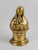 A 19th century carved wood and gilt gesso figure, modelled as a bust of the Madonna having hands cro