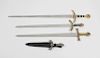 Four Marto Toledo replica swords and knives, to include Pinz Eisenherz sword, Robin of Locksley, Ear