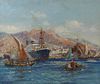 ARR Frank Henry Mason (1875 - 1965) “The port of Adenoil on canvas, entitled, 19.25” x 23.5” (49cm x