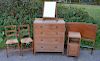 Heals of London limed oak chest of drawers,with two short over three long drawers,   Heals single b