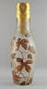 Large glass vase with Art Nouveau decoration, relief cut top in burnished gold and silver, enamel pa