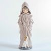 Nao by Lladro Figurine, Boy in Rain Coat & Dog 354