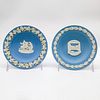 Set of 2 Wedgwood Pale Blue Jasperware Plates, Roman