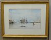 P. Taylor Watercolor, Ships at Sea.