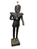 Mid Century Mexican Metal Knight with Fleur De Lis Spear