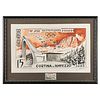 Cortina 1956 Winter Olympics Original Watercolor Painting for the Official Monaco 15f &#39;Ski Jump&#39; Stamp