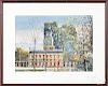Raimond Del Noce (American 20th/21st c.), watercolor of Independence Hall, signed lower left
