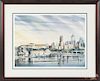 Howard Watson (American, b. 1929), lithograph of a Philadelphia cityscape, signed lower right