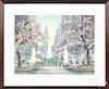 Ann Simon (American 20th/21st c.), lithograph, titled Logan Square Afternoon, signed lower left