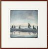 Nicolette Jelen (American 20th/21st c.), etching, titled Evening Sky, signed lower right