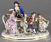 German porcelain figural group of a piano lesson, 10 1/2'' h., 14 1/2'' w.