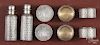 Six Whiting sterling silver salts, together with two shakers, 6.7 ozt.