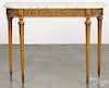 Italian marble top pier table, 20th c., 30'' h., 39'' w.