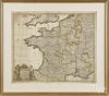 Early engraved map of France, by De Wit, 19'' x 22 1/2''.