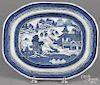 Chinese export porcelain Canton platter, 19th c., 10 3/4'' l., 13 1/2'' w.