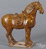 Chinese agate glaze pottery horse, 11 1/2'' h.