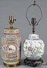 Two Chinese famille rose porcelain table lamps, 7 1/2'' h. and 10 1/4'' h.