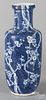 Chinese blue and white porcelain vase, probably late Qing dynasty, 17 3/4'' h.
