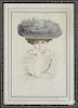 Paul Cesar Helleu (French 1859-1927), drypoint of a woman with a hat, signed lower right