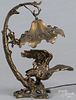 Brass eagle table lamp, early/mid 20th c., 21'' h.