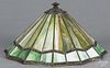 Slag glass lamp shade, early 20th c., 19'' dia.