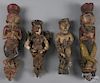 Four Continental carved and painted figures, tallest - 17''.