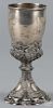 Silver chalice, 19th c., with maker's mark D.S, 9 1/8'' h., 8.8 ozt.