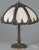 Slag glass table lamp, early 20th c., 20'' h.