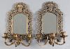 Pair of Bradley and Hubbard brass wall sconces, 15 1/2'' h.
