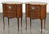 Pair of French marble top stands, early 20th c., 29'' h., 23 3/4'' w.