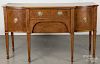 George IV mahogany sideboard, ca. 1800, with overall line inlay, 35 1/2'' h., 60 1/4'' w.