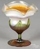 Tiffany favrile glass vase, signed on base, 4 3/4'' h.