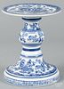 Chinese blue and white porcelain cake stand, 20th c., 10 1/4'' h.
