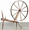 Large oak spinning wheel, 19th c., 59'' h.