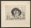 Two signed etchings, one of a seaman signed Joseph Marqulies, 8'' x 10 1/4''